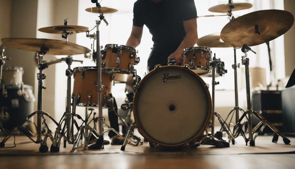 adjusting the drum kit